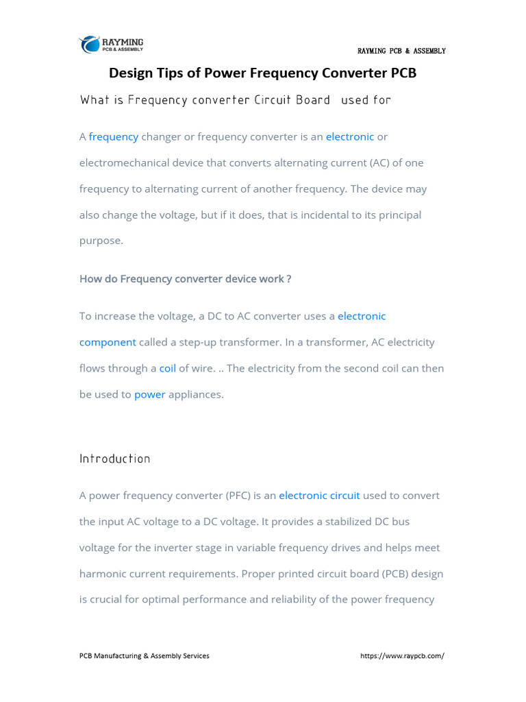 Design Tips of Power Frequency Converter PCB PDF Printed Circuit