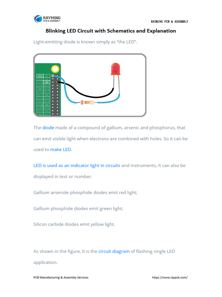 Blinking LED Circuit With Schematics and Explanation Circuit Diagram