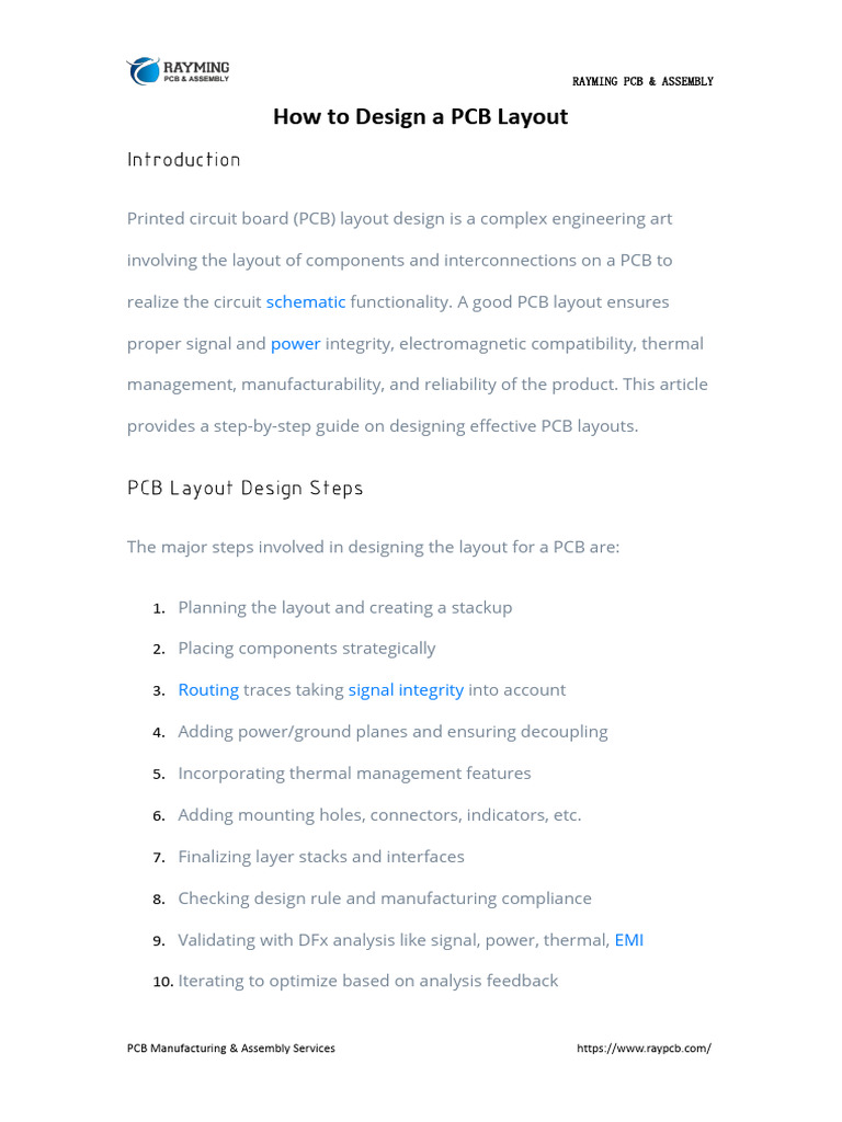 How To Design A PCB Layout | PDF | Printed Circuit Board | Electromagnetism