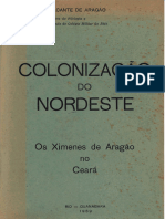 Colonização Do Nordeste - Os Ximenes de Aragão No Ceará - Jarbas Cavalcante de Aragão - 1969