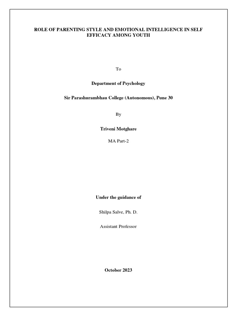 Tinveni | PDF | Self Efficacy | Parenting