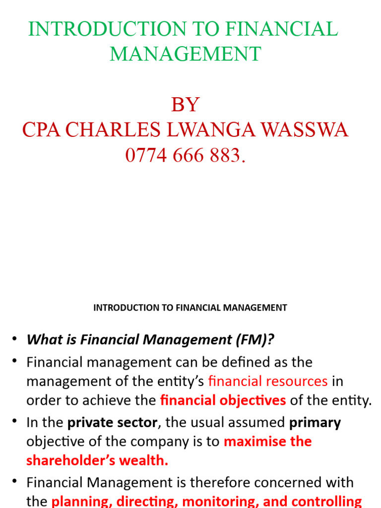 Financial Management Basics Guide | PDF | Dividend | Investing