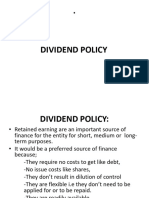 Dividend Decisions - Dividend Policy
