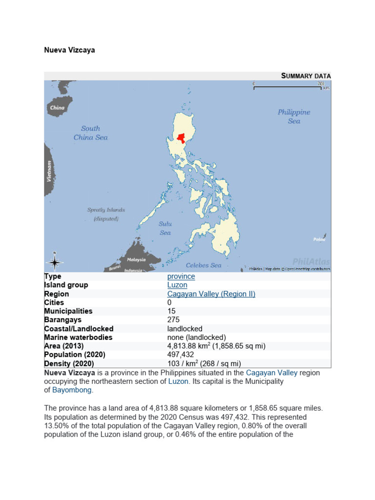 Overview of Nueva Vizcaya Province | PDF | Government Finances | Economies