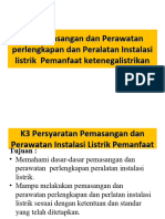 Persyaratan K3 PEMASANGAN DAN PERAWATAN Instalasi Pemanfaat