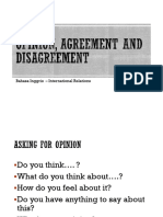Opinion, Agreement and Disagreement