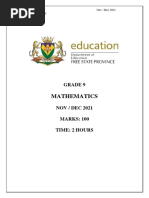 2021 GRADE 9 MATHEMATICS NOV 2021 TEST Final Mod - 211110 - 085100 - 112432