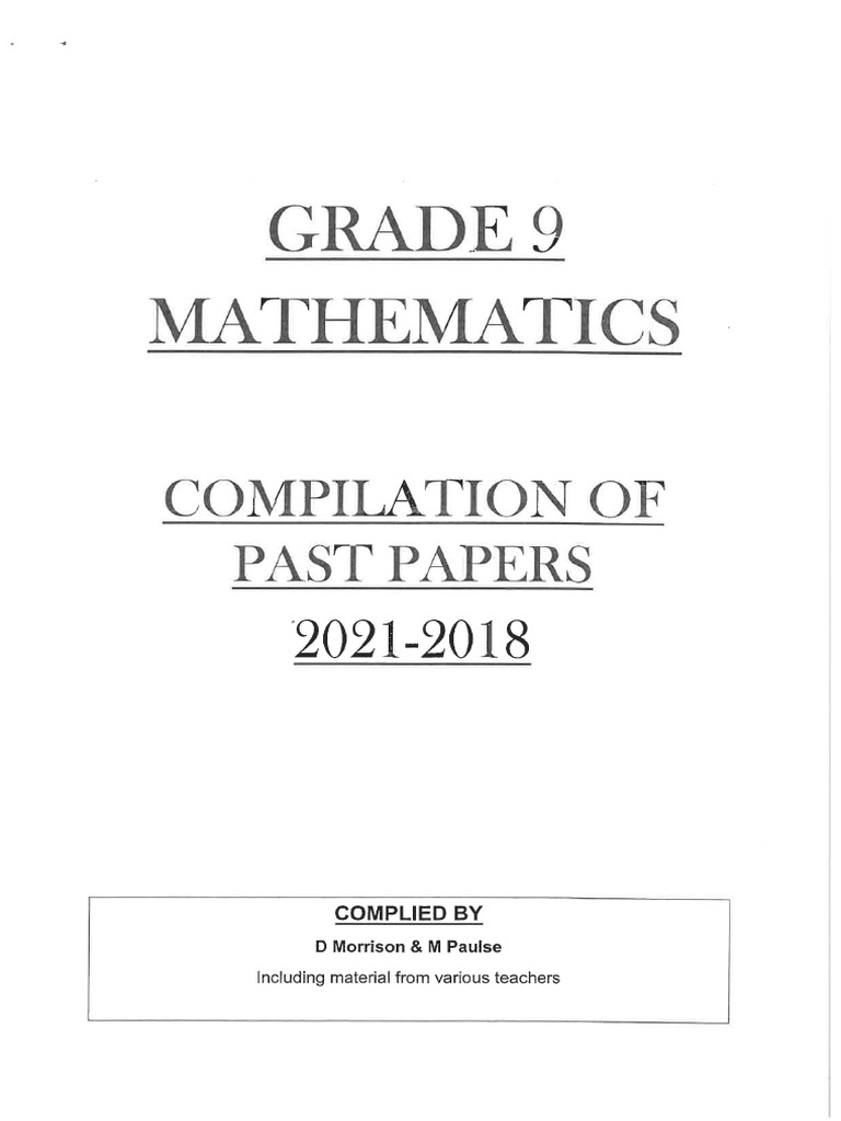 Grade 9 Past Papers 112855 PDF