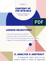 Unit I Lesson 3 Content of The MTB Mle