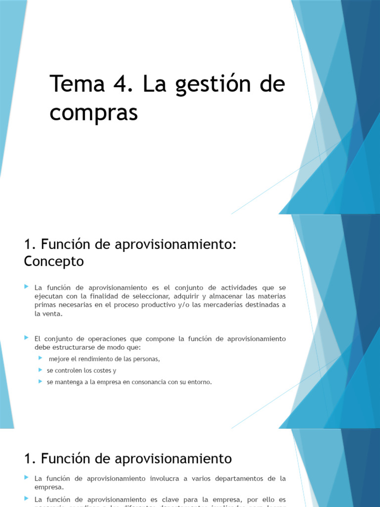 Gestión de Compras y Aprovisionamiento | PDF | Obtención | Calidad ...