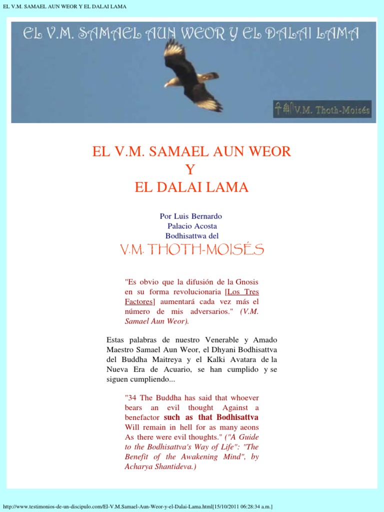 El V.M. Samael Aun Weor y El Dalai Lama 14-15 de Octubre | PDF ...