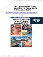 Test Bank For Operations and Supply Chain Management 1st Edition David A Collier James Evans