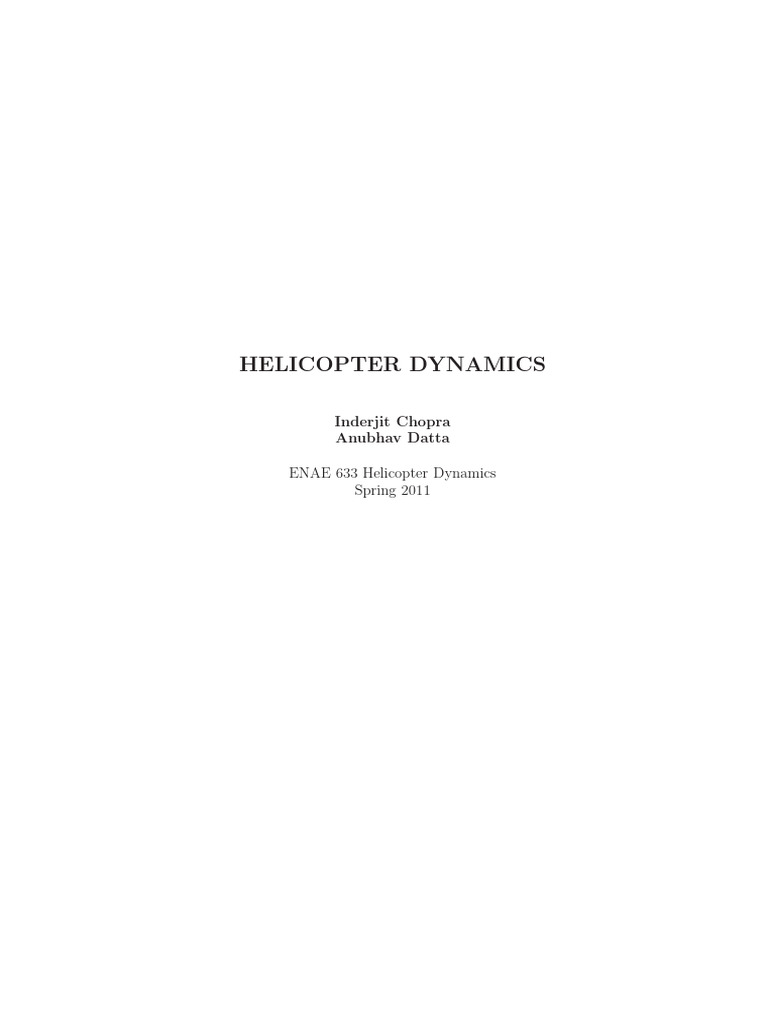 Helicopter Dynamics Overview | PDF | Rotorcraft | Helicopter