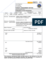 Sample Temporary Assessment Notice