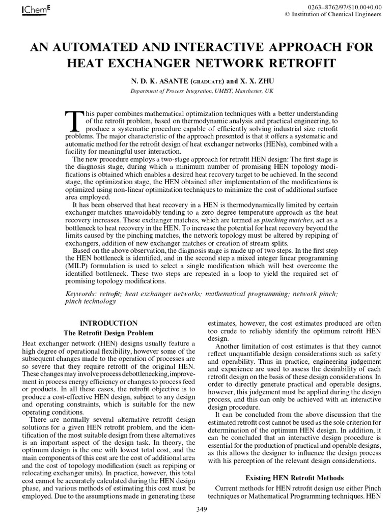 An Automated and Interractive Approach For HEX Network Retrofit | PDF ...