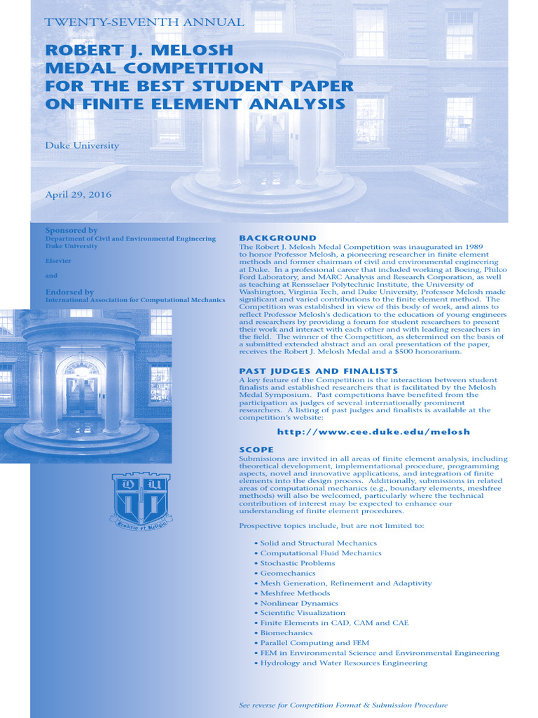 Duke Melosh - Flyer - PROOF01 | PDF | Finite Element Method | Computing