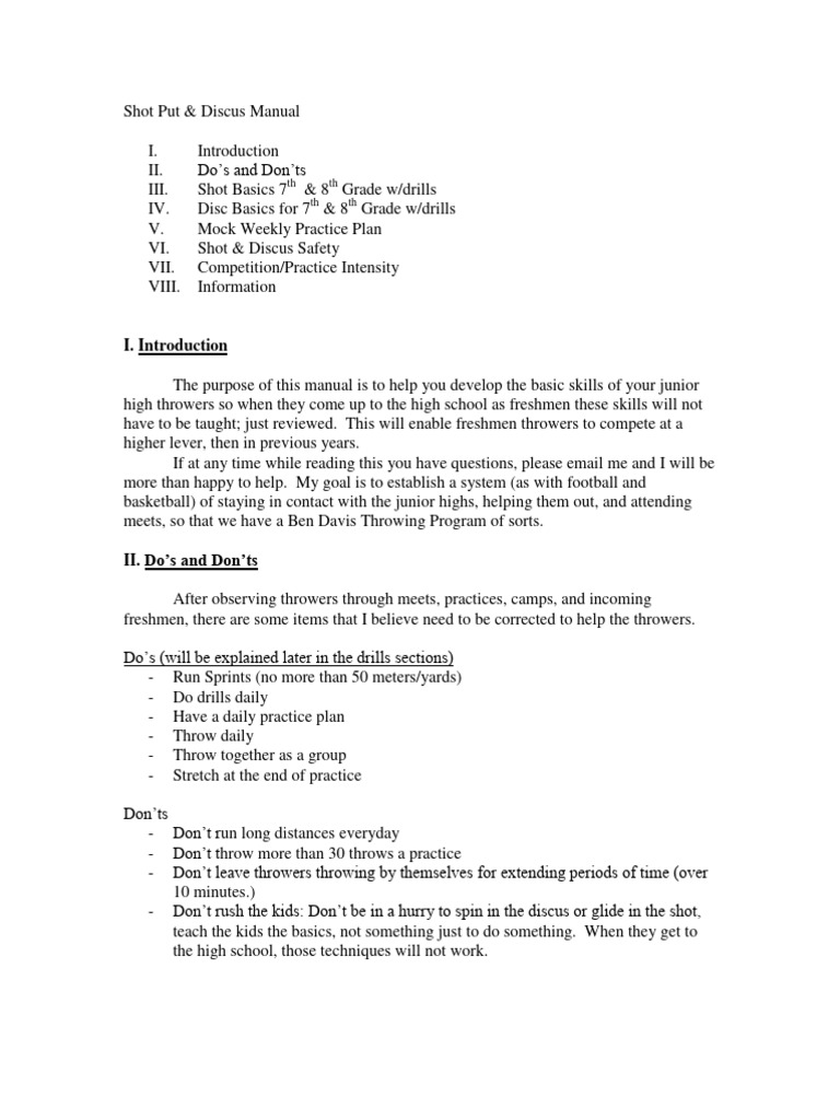 Throws Manual PDF Foot