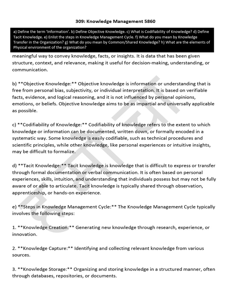 Knowledge Management Concepts Explained | PDF | Knowledge Management ...