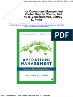 Test Bank For Operations Management Managing Global Supply Chains 2nd Edition Ray R Venkataraman Jeffrey K Pinto