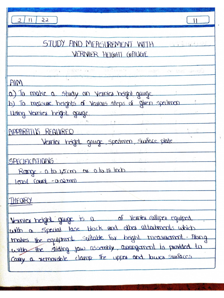 Vernier Height Gauge PDF