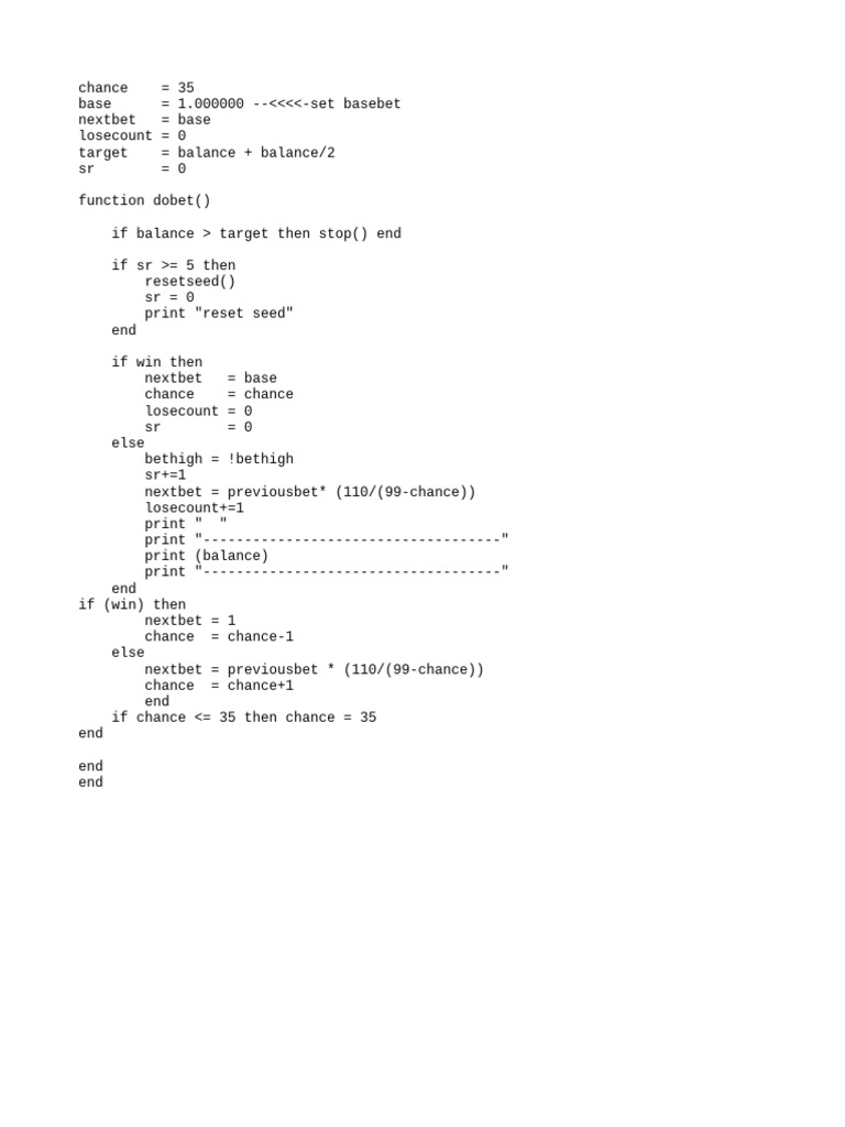 Bitsler Dice Game Script 2023 | PDF