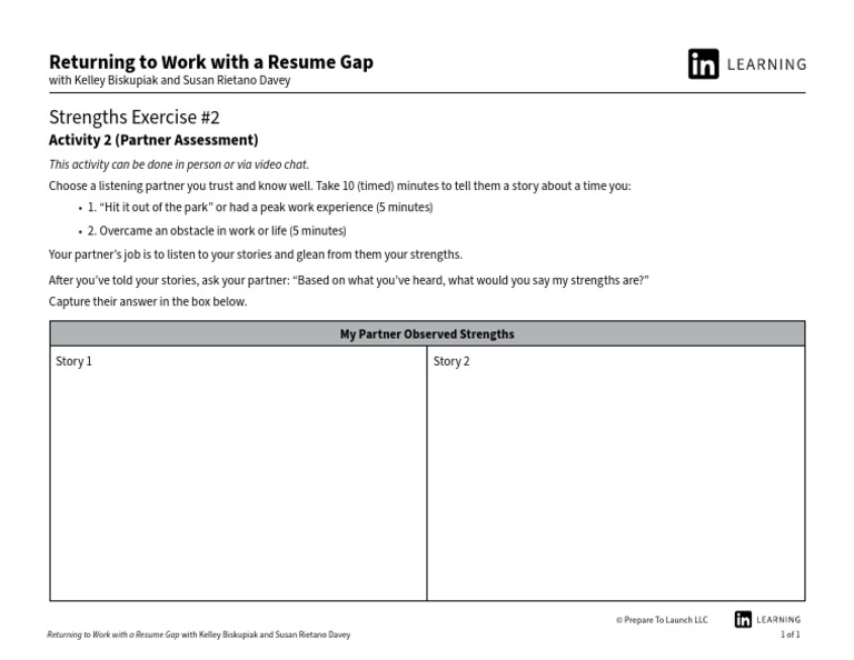 Strengths Exercise #2 | PDF
