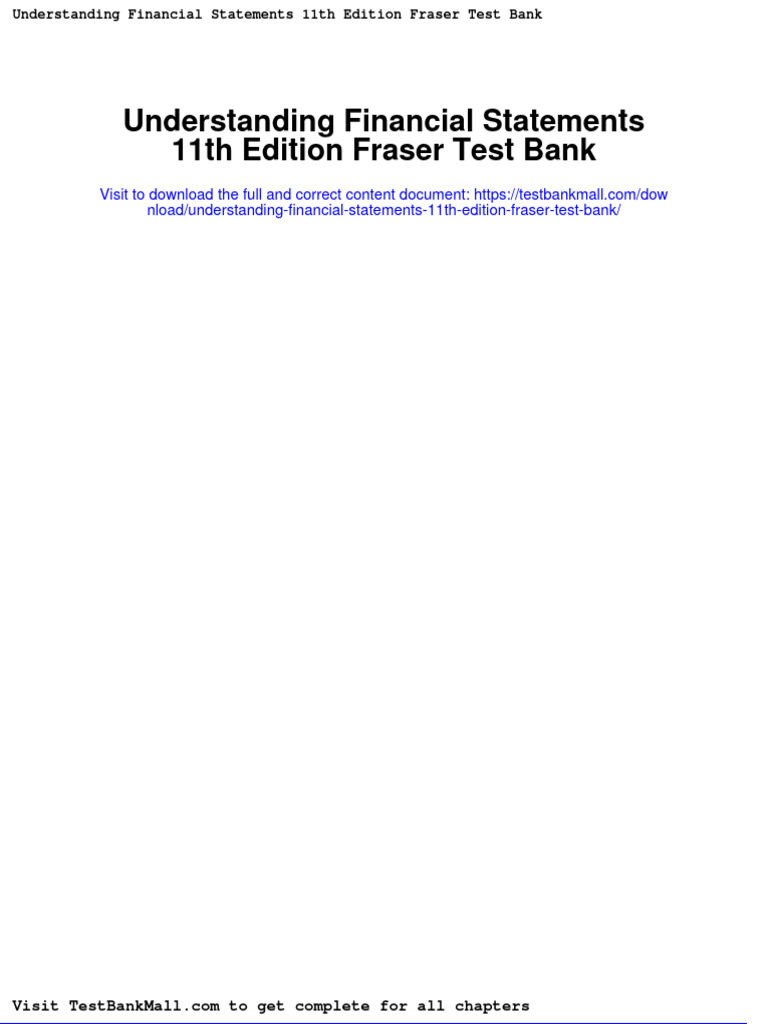 Understanding Financial Statements Test Bank | PDF | Monotheism ...