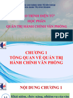 CHƯƠNG 1 - TỔNG QUAN VỀ QUẢN TRỊ HÀNH CHÍNH VĂN PHÒNG