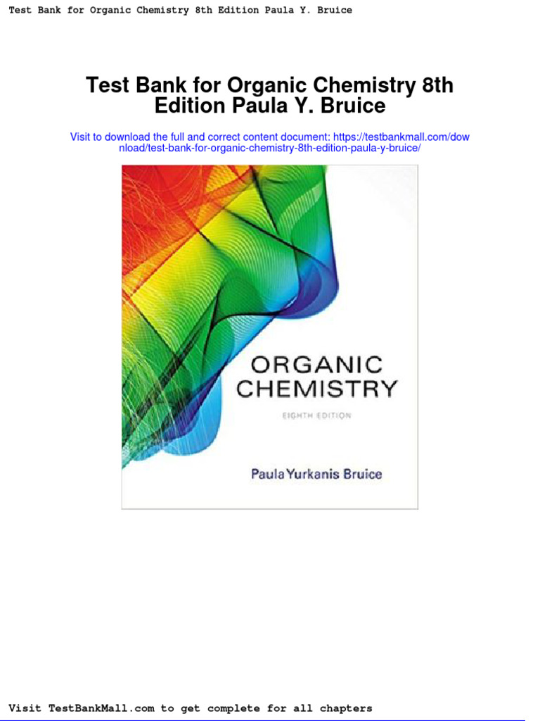 Test Bank For Organic Chemistry 8th Edition Paula y Bruice PDF Chemical Reactions Organic