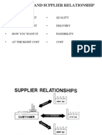 Purchase &amp; Supplier Relationships