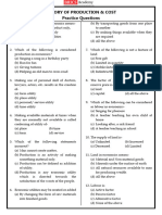 09-06-2023 Theory of Production & Cost MCQ's