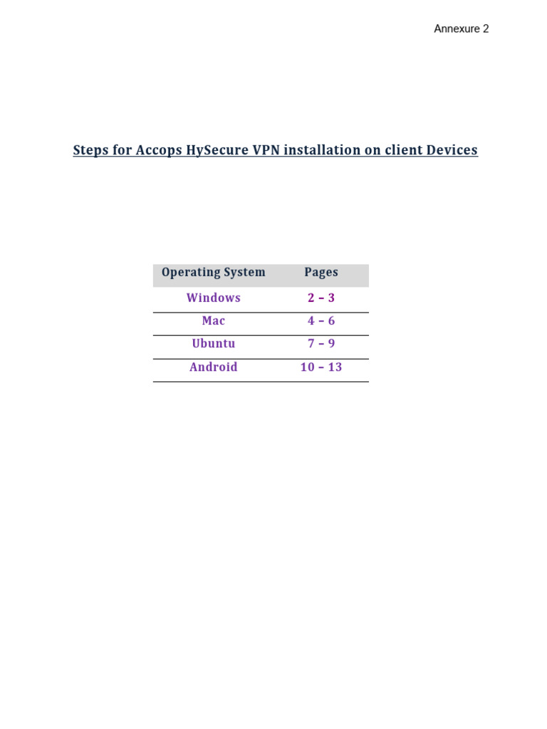 Accops HySecure VPN Installation Guide | PDF | Operating System ...
