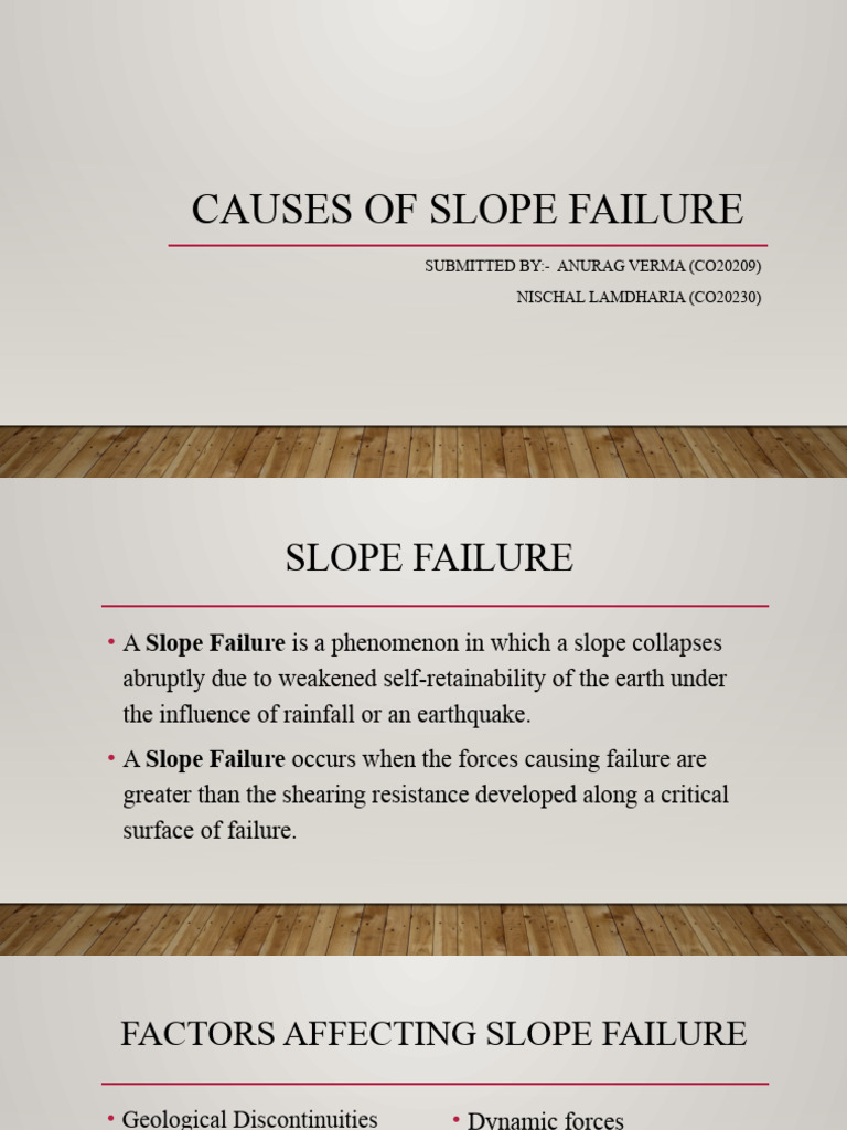 Causes Of Slope Failure Pdf Strength Of Materials Geotechnical
