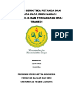 Analisis Semiotika Petanda Dan Penanda Pada Puisi Narasi Memorabilia Dan Percakapan Usai Tragedi