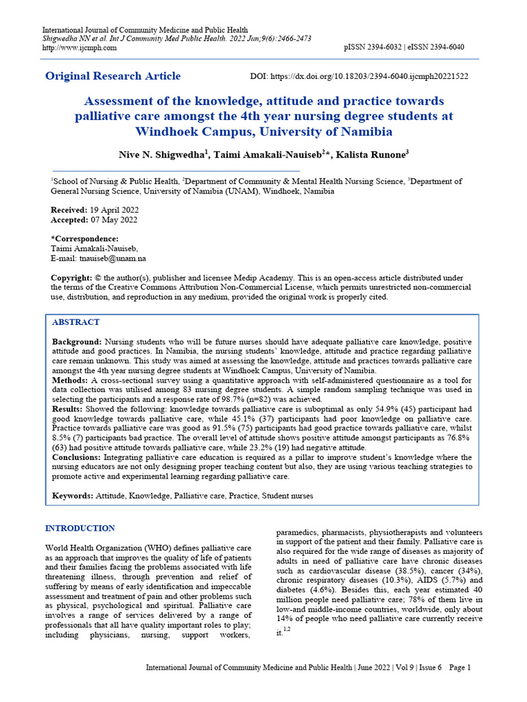 Assessment of The Knowledge Attitude and Practice | PDF | Terminal ...