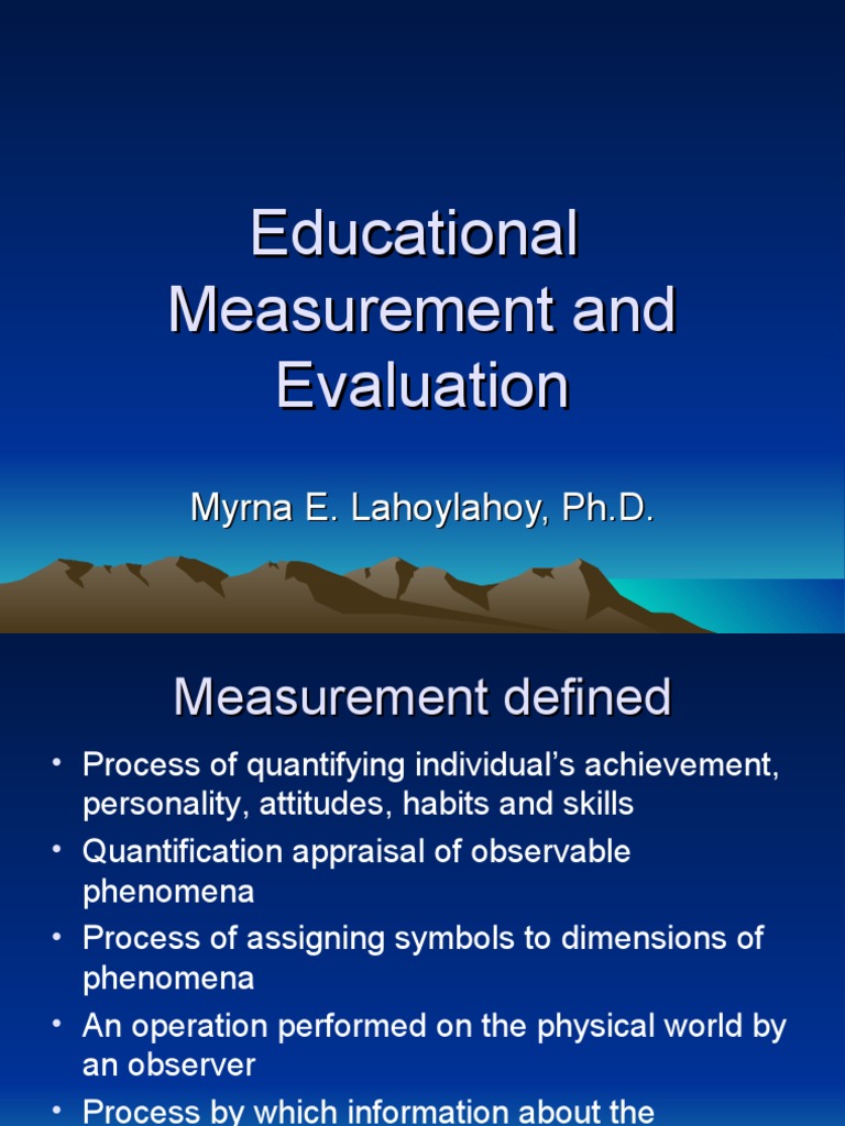 project topic on educational measurement and evaluation