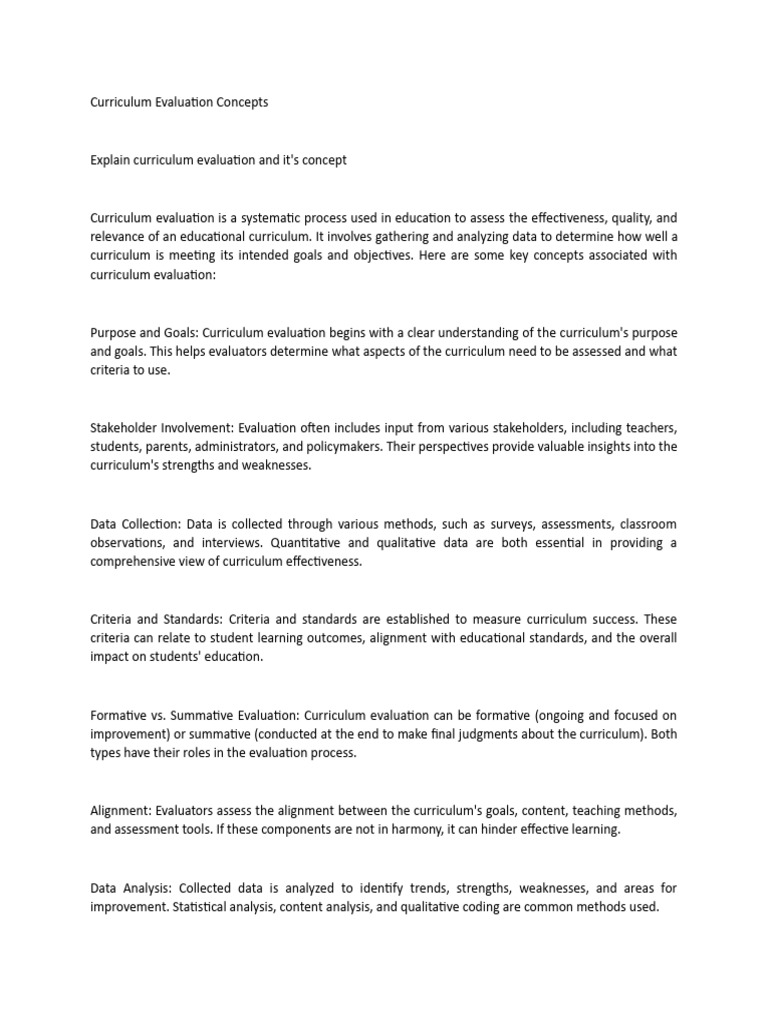 concept-of-curriculum-evaluation-pdf-evaluation-data-analysis