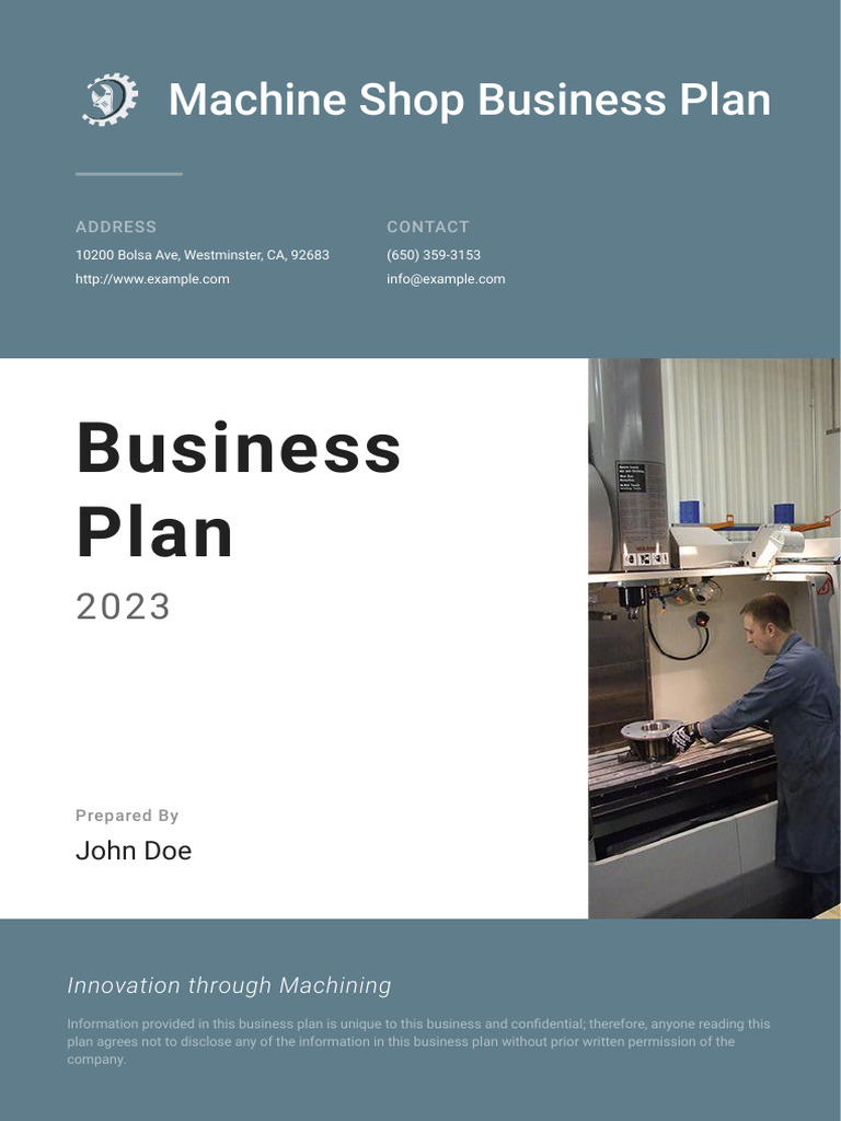 Machine Shop Business Plan Download Free PDF Business Plan Marketing