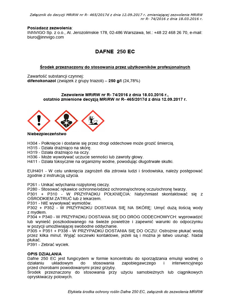 Dafne 250 EC | PDF