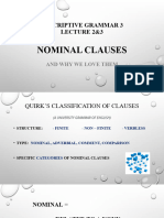 Lecture 2 Nominal Clauses