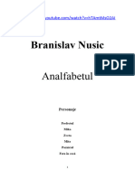 Analfabetul Dupa Branislav Nusic Piesa Teatru