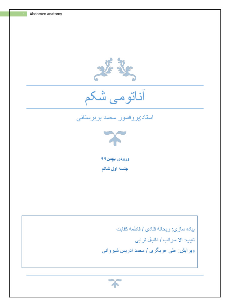 جزوه آناتومی شکم 1 | PDF