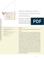 Das Hammer 2014 Quality of Primary Care in Low Income Countries Facts and Economics