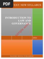 Introduction To Law and Governance Sample Notes