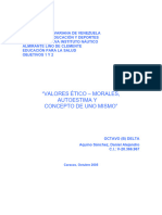 Trabajo de Investigación Sobre VALORES ÉTICO - MORALES, AUTOESTIMA Y CONCEPTO DE UNO MISMO - Daniel Aquino