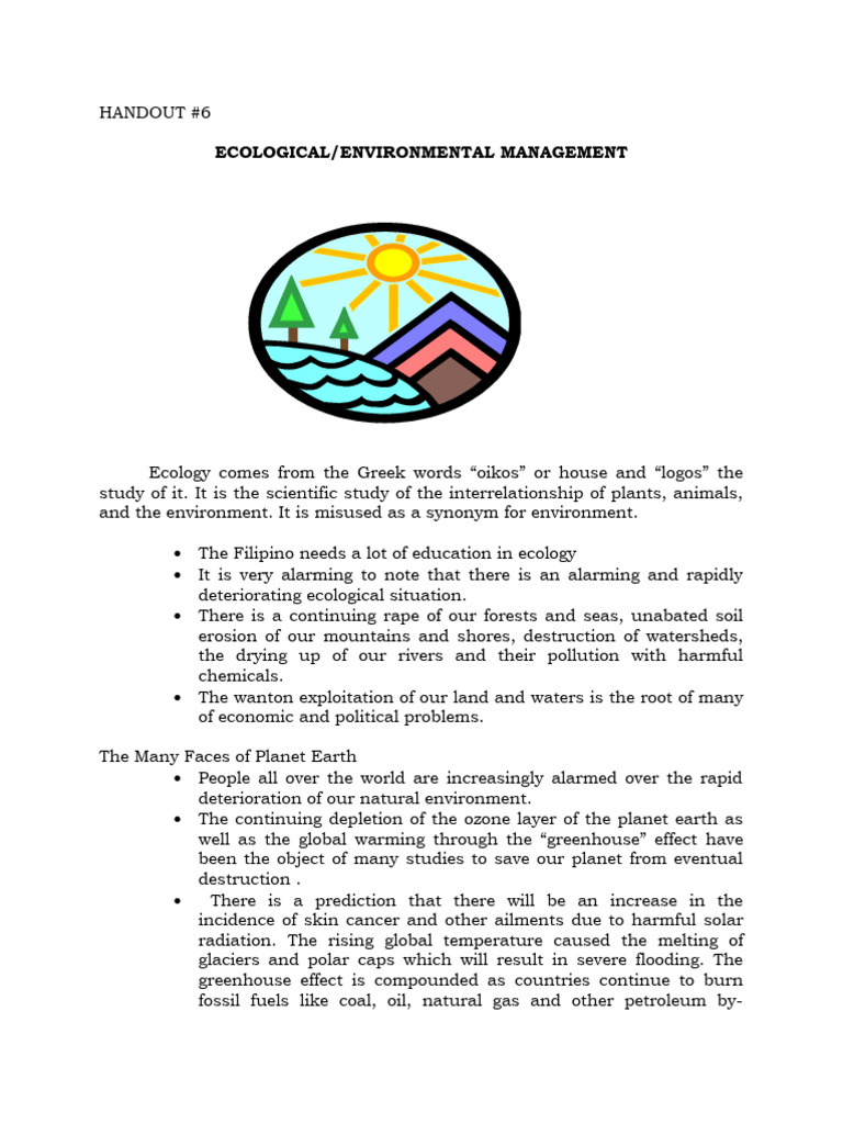 Lesson 6 Environmental Management PDF Waste Waste Management