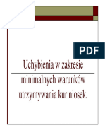 Uchybienia W Zakresie Minimalnych Warunków Utrzymywania Kur Niosek