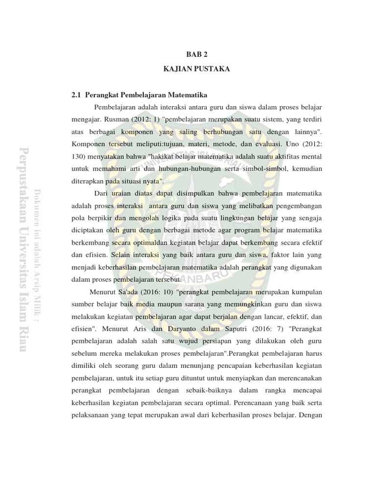 Perangkat Pembelajaran Matematika Efektif | PDF | Karier & Perkembangan ...