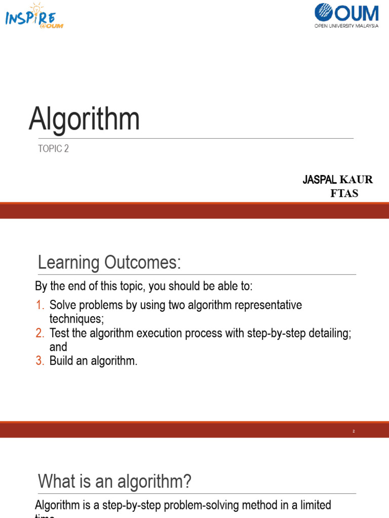 CBCP2101 Topic 2 - Algorithm | PDF | Algorithms | Computer Programming