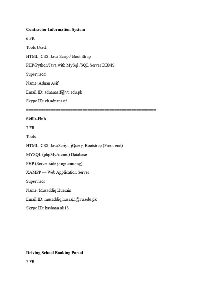 All web projects f23 sorted fr pdf